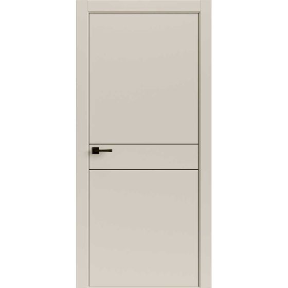 Купить Межкомнатная дверь экошпон Tamburat Light Geometry 4309 лофт бежевый кромка ABS чёрная глухая