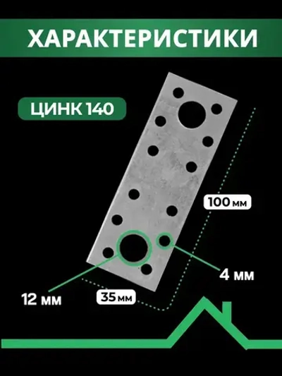 Пластина крепежная РК 100х35х1.8 мм 50 шт