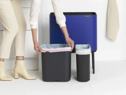 Brabantia Bo Touch 11+23 л контейнер для мусора mineral power синий