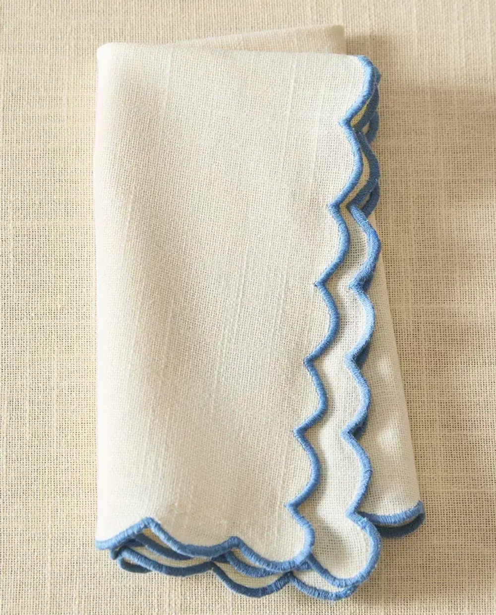 ZARA HOME НАБОР ХЛОПКОВЫХ САЛФЕТОК С КОНТРАСТНОЙ ОКАНТОВКОЙ (УПАКОВКА ИЗ 2 ШТ.), СИНИЙ