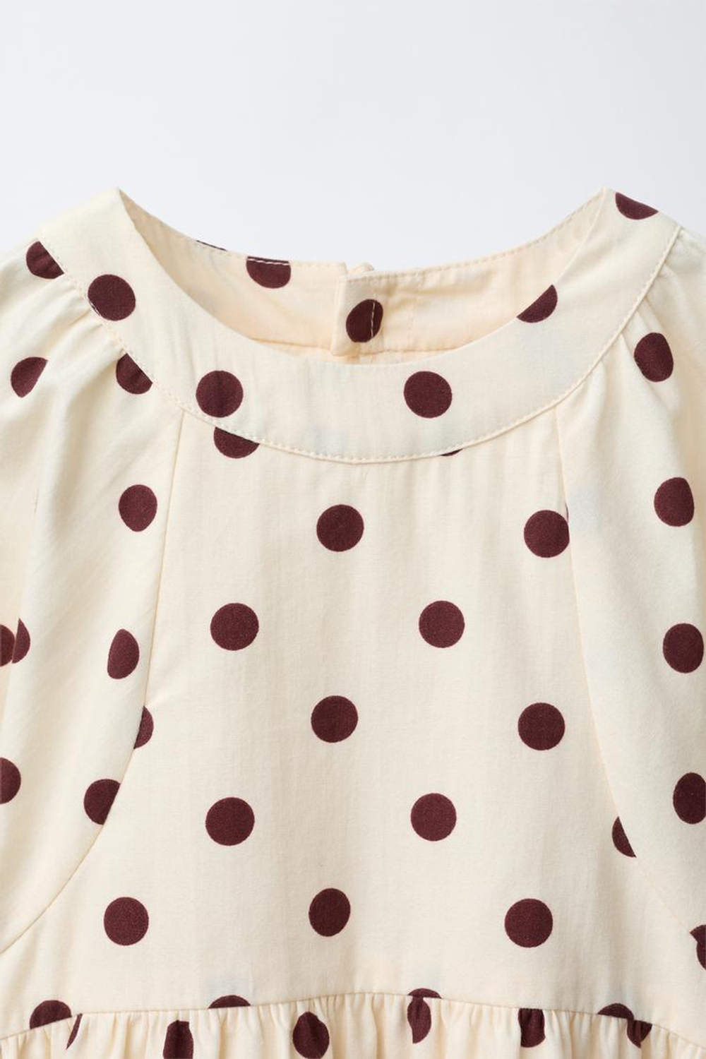 ZARA ПЛАТЬЕ В ГОРОШЕК, ЭКРЮ