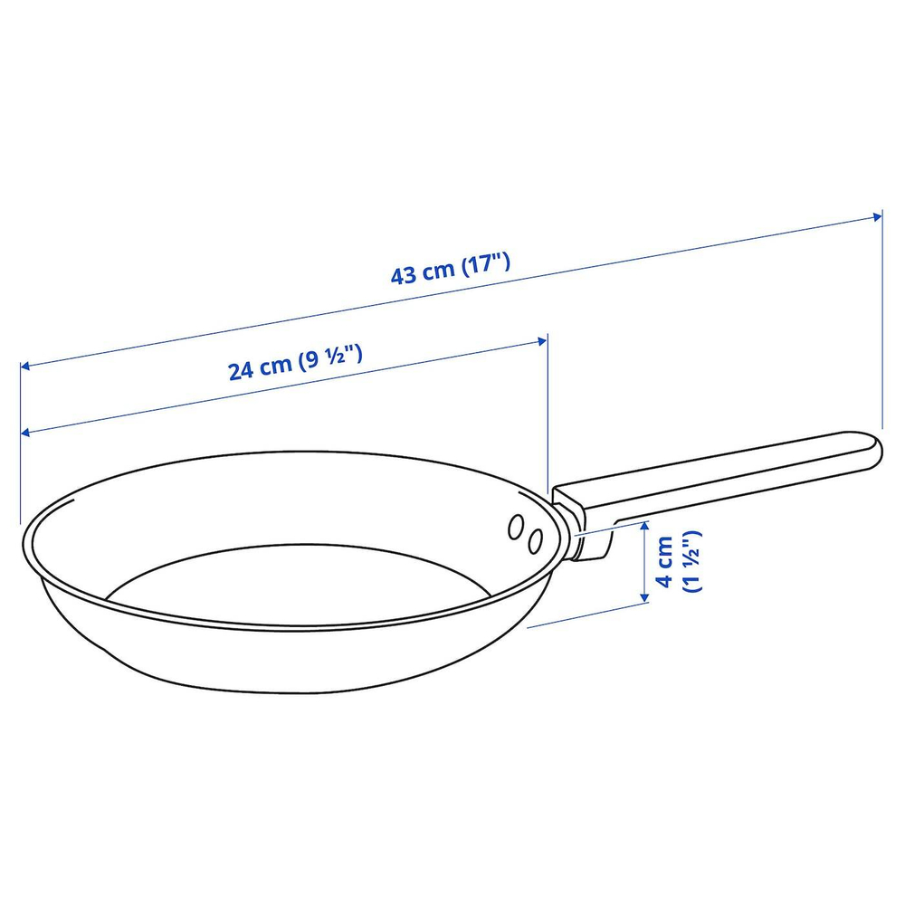 IKEA MIDDAGSMAT  (ИКЕА МИДДАГСМАТ)  -  Сковороды, 2 штуки, антипригарное покрытие/нержавеющая сталь