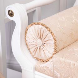 Банкетка Флоренция Премиум Белый Каледония Даймонд Айвори Амбер