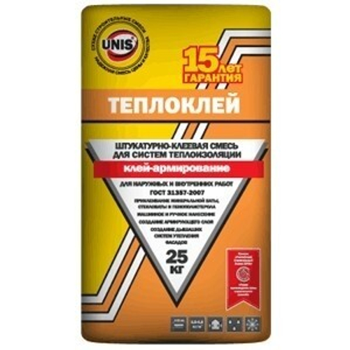 Штукатурно-клеевая смесь Юнис Теплоклей 25кг