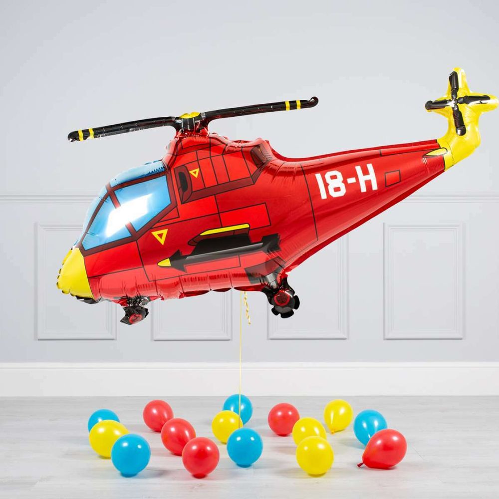 F Шар фигура вертолет (красный) 38"/97 см (БГ-21)  Изображение2