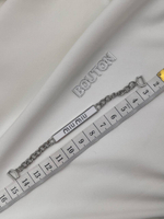 Вешалка петелька цепочка серебристая Миу. с белой эмалью