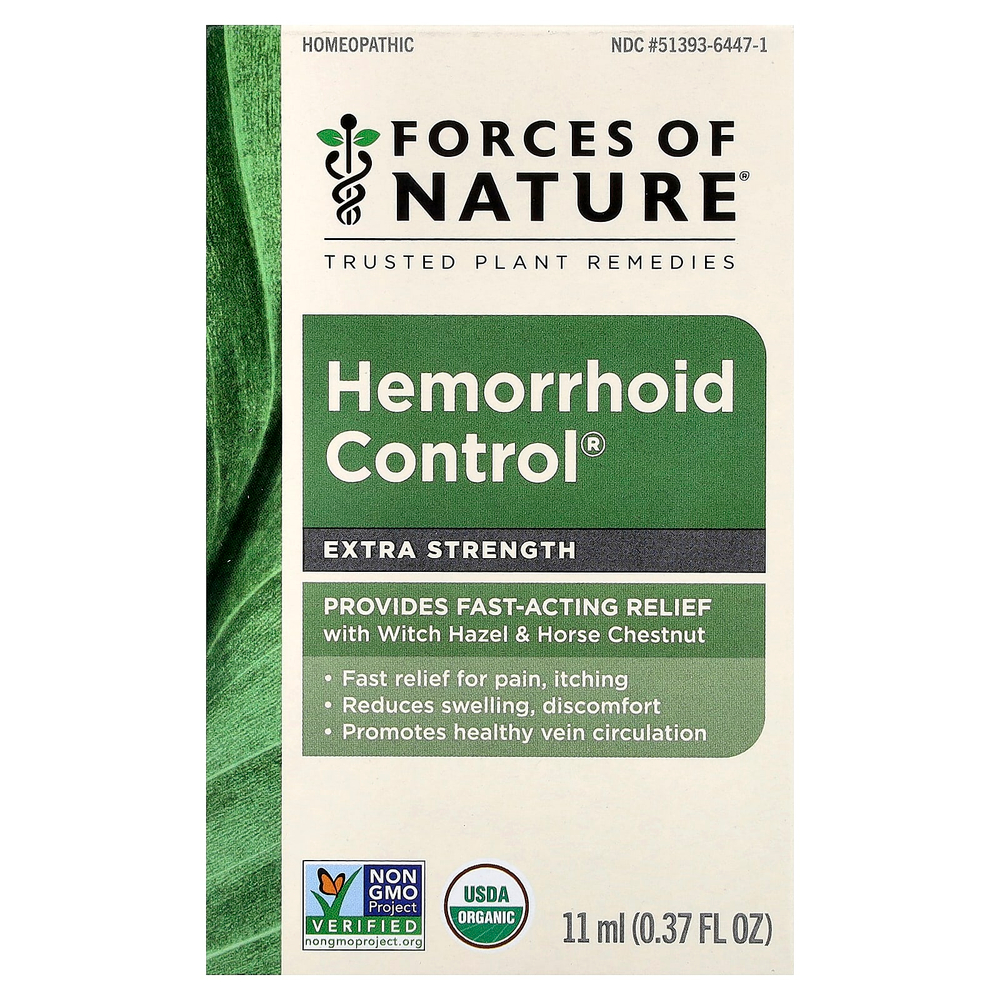 Forces of Nature, Hemorrhoid Control®, средство от геморроя, 11 мл