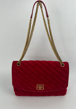 Сумка Balenciaga chain velvet crossbody bag