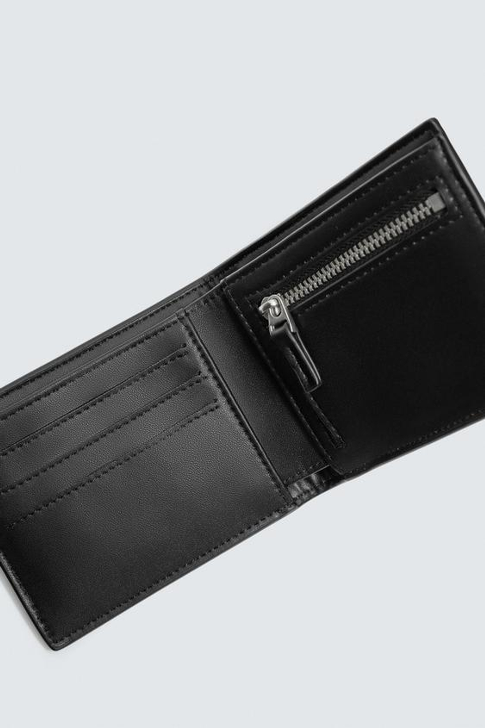 ZARA ПЛЕТЕНЫЙ КОШЕЛЕК, ЧЕРНЫЙ