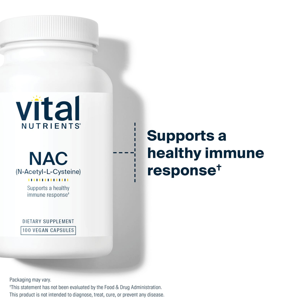 Vital Nutrients, NAC, 600 мг, 100 веганских капсул