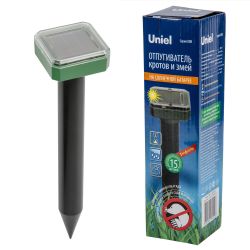 UDR-S21 SOL GREEN Устройство для отпугивания кротов и змей. на солнечной батарее. Постоянная частота вибрации. Аккумулятор в-к. IP44. Зеленый. TM Uniel
