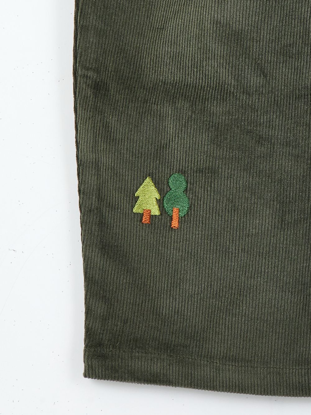 Широкие брюки хаки с вышивкой ЛЕС