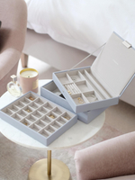 Органайзер для украшений и часов Stackers Classic Jewellery Box, 3 секции -Dove Grey & Rose (Navy Blue / темно-синий / Navy Blue / Органайзер с крышкой)