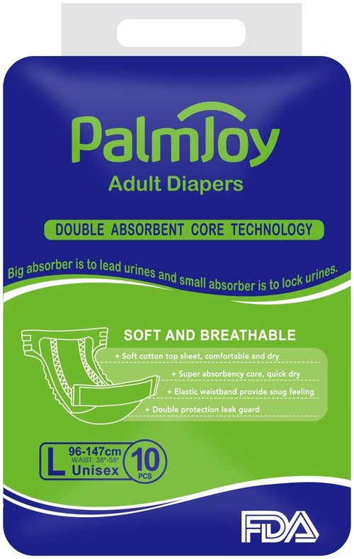 Подгузники для взрослых PALMJOY р.L 96-147 /10шт