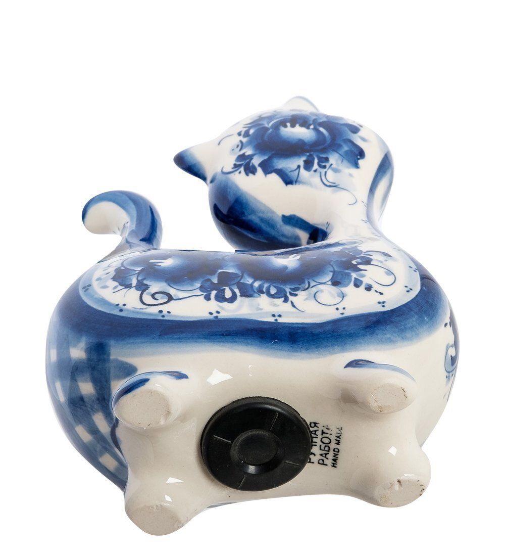 ГЛ- 514 Копилка «Кот-Ватрушка» (Гжельский фарфор)