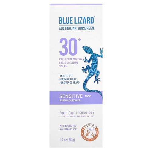 Blue Lizard Australian Sunscreen, Минеральное солнцезащитное средство для чувствительной кожи, SPF 30+, 48 г (1,7 унции)