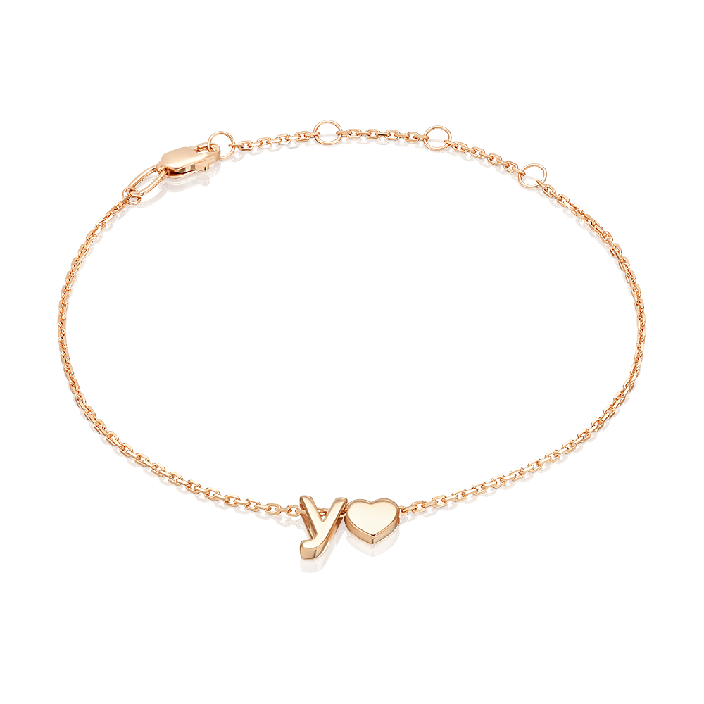 Браслет «Буква У» из красного золота