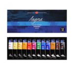 Краски акриловые художественные "Ладога", НАБОР 12 цветов по 18 мл, в тубах, 2241008