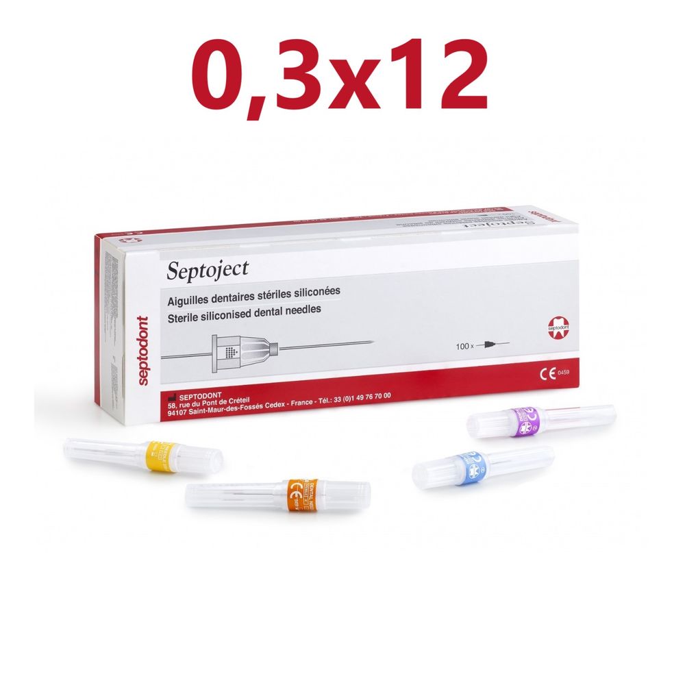 Иглы карпульные Septoject (0,3x12) 100 шт. Септоджект