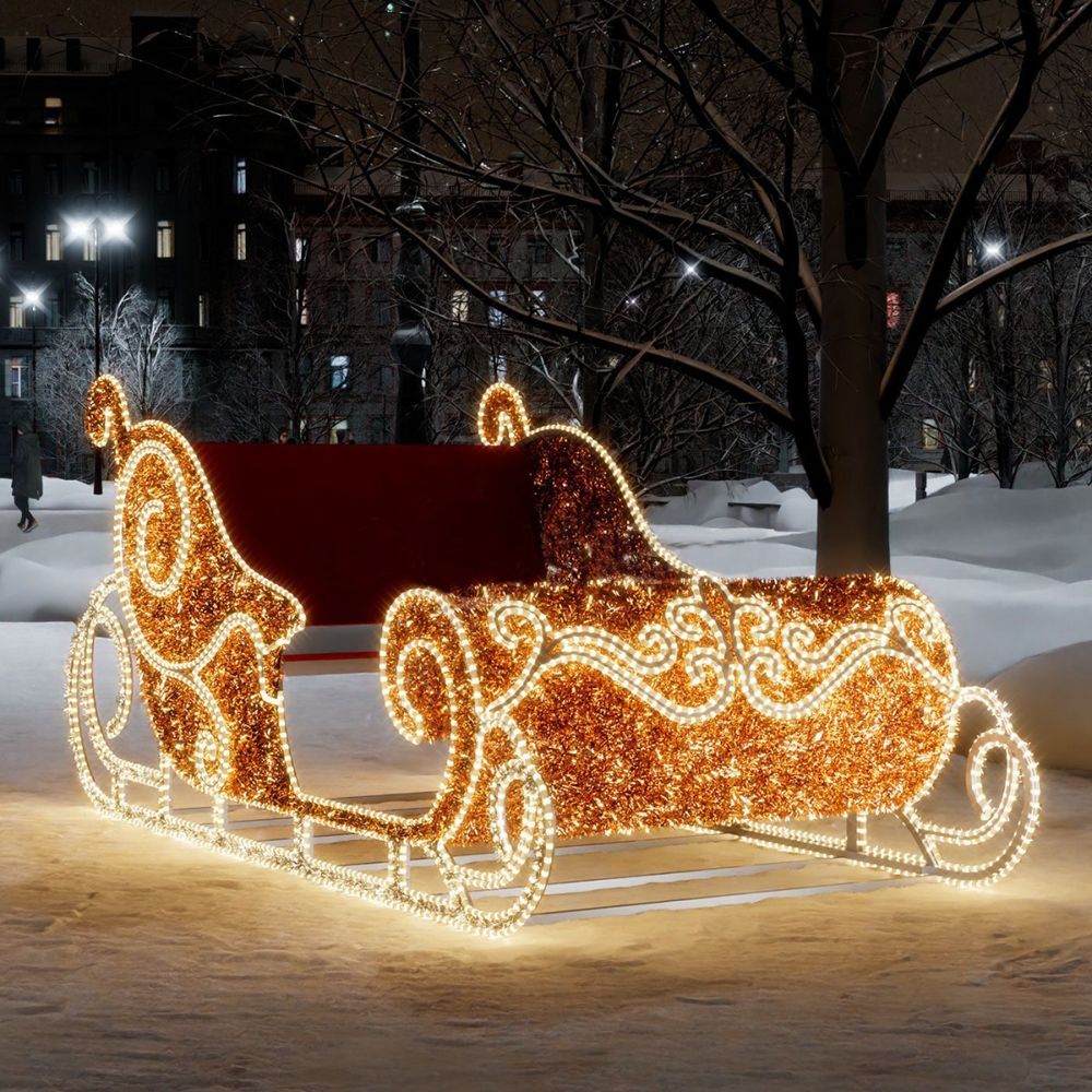 Светодиодная конструкция "Лошадь с санями"