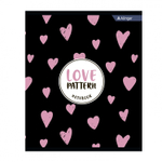 Тетрадь 36 л., А5, клетка, Alingar " Орнамент", скрепка, второй блок, мелованный картон (стандарт), 4 дизайна в пленке т/у