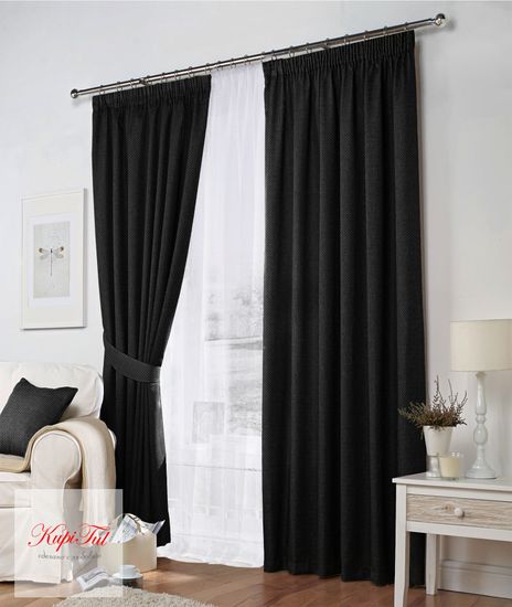 XL-Комплект штор Тоскана (чёрный)