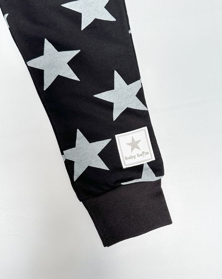 Брюки из футера "Звезды" черные