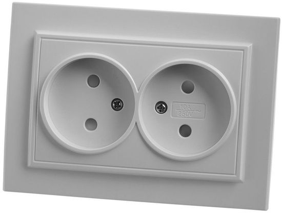 Розетка ЭРНА 2-местная белый б/з 250В 10 А PST10-9013-01