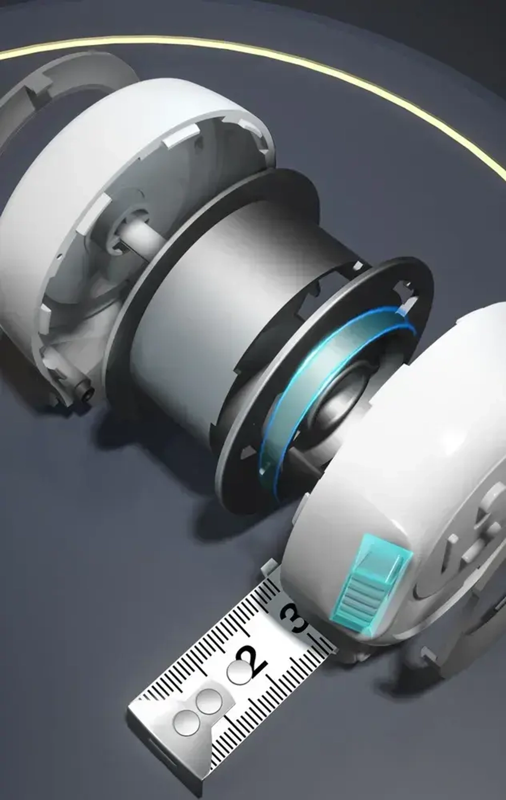 Рулетка "Home Series White" Deli H8105A 5м х 19мм (Эксклюзивный дизайн, клипса, ремешок, подарочная упаковка)