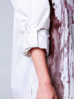 Рубашка "Калина" с окрашиванием. Бело-красная