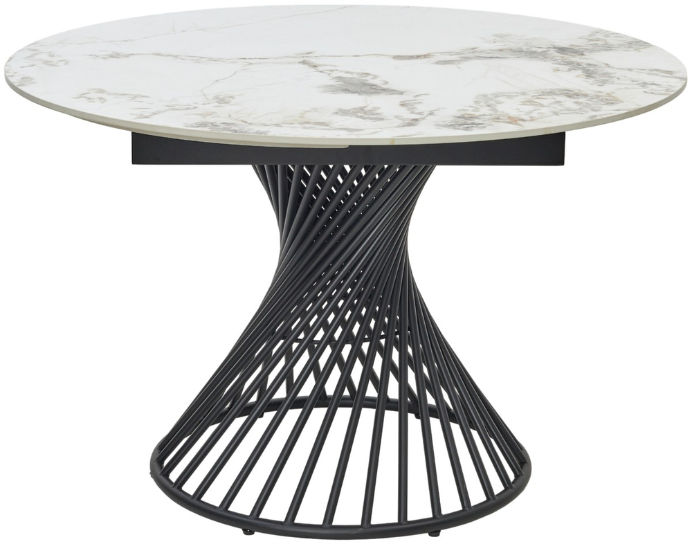 Стол М-City DISAUR Буено (Bueno) 120 Мрамор (Gloss Golden Jade Solid Ceramic), Черный