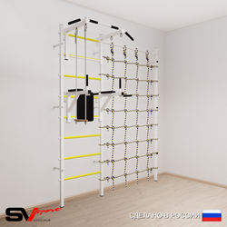 Шведская стенка Sv Sport усиленная 6730 (Турник стандарт/Брусья/Трапеция/Канатный лаз)
