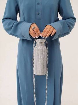 Термос-бутылка со стразами, цвет серебро, 500 мл