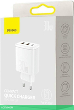 Сетевое зарядное устройство Baseus Compact White (CCXJ-E02)