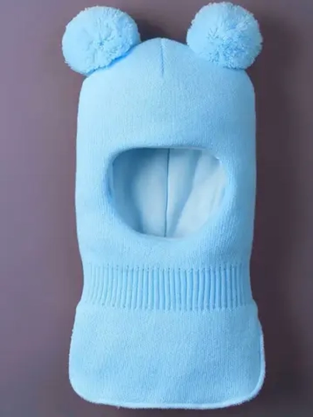 Шапка шлем детская зимняя вязаная