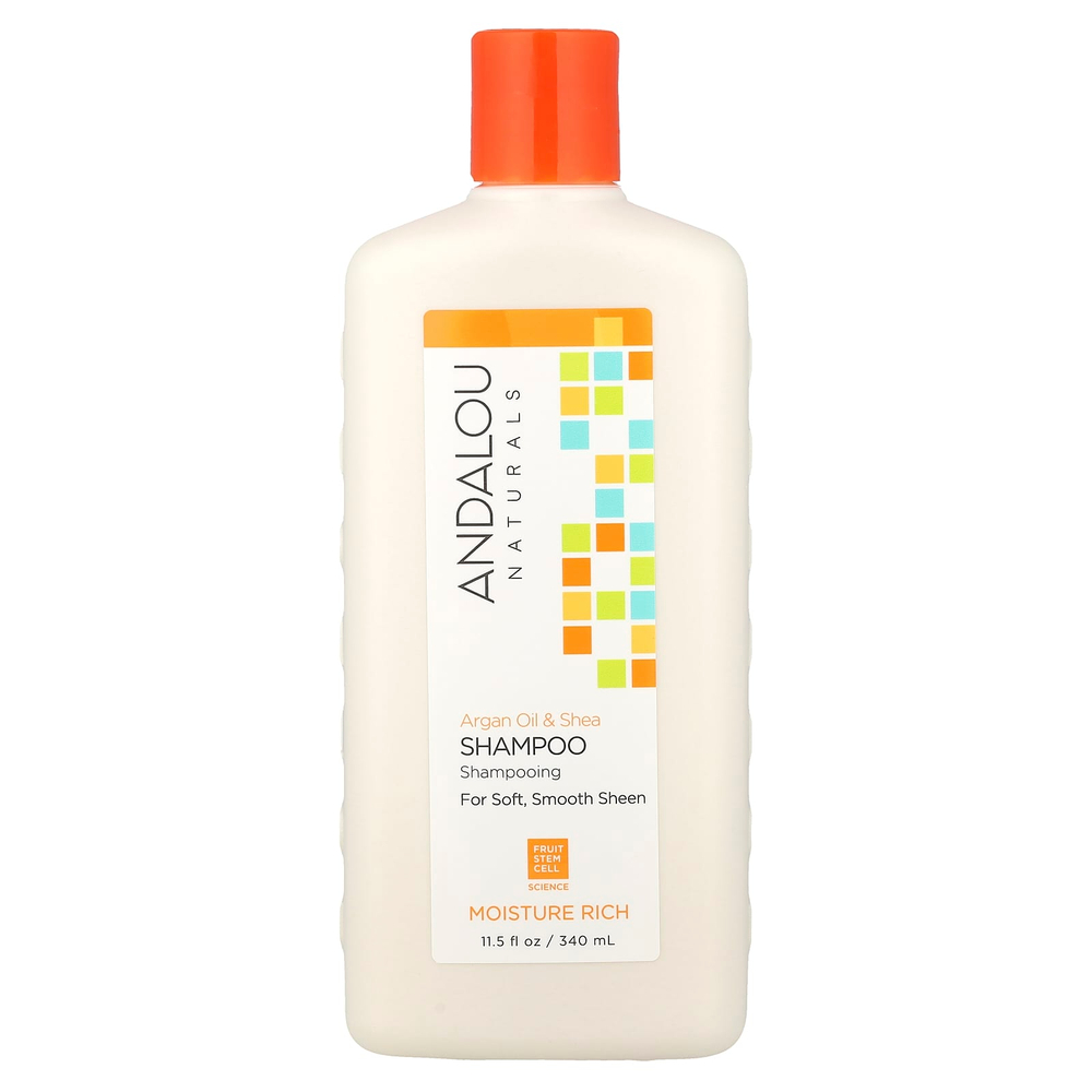 Andalou Naturals, Шампунь, глубокое увлажнение, для мягкости, гладкости и блеска, «Аргановое масло и масло ши», 340 мл (11,5 жидк. унций)