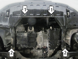 Защита стальная 2 мм Д; КПП; Mitsubishi Outlander 2012-2021 г; Delica D5 c 2019 г.в. MOTODOR.71338