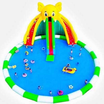 Надувной наземный аквапарк «Морской слон» 23*15*6 м, размер бассейна 15*15*0.8 м