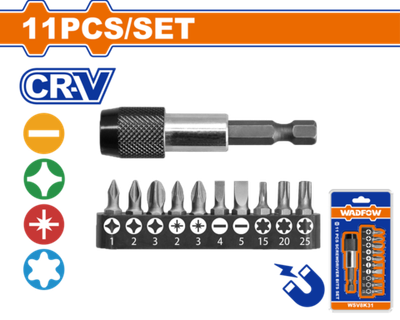Набор бит с держателем 11 шт (25/100) WADFOW WSV8K31