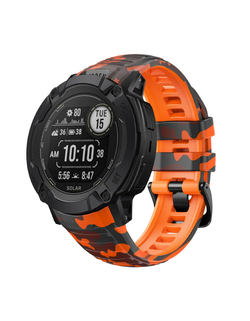 Ремешок 26 мм для Garmin Instinct 2X Solar / Instinct 2X Solar Tactical (Крепление Torch) Камуфляж/Оранжевый