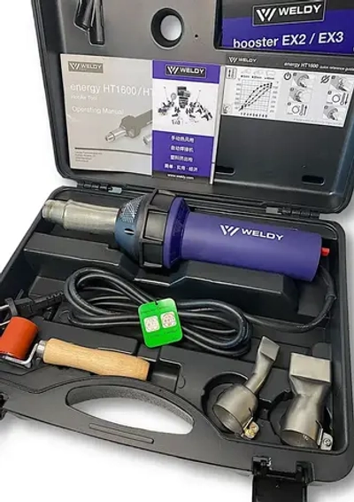 Фен строительный WELDY - HT1600 с комплектом для сварки пвх.