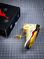 OW X AIR JORDAN 5 WHITE/FIRE RED/YELLOW