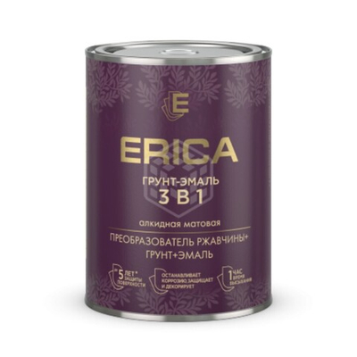 Грунт-эмаль Erica 3 в 1, белая, 1,8 кг