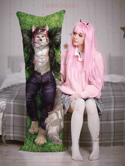 Дакимакура фурри Волк-Байкер арт. 0650