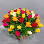 Корзина из 55 роз mix (Кения 40 см)