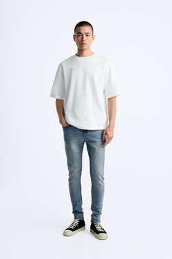 ZARA ДЖИНСЫ SKINNY FIT, ВЫЦВЕТШИЙ СИНИЙ