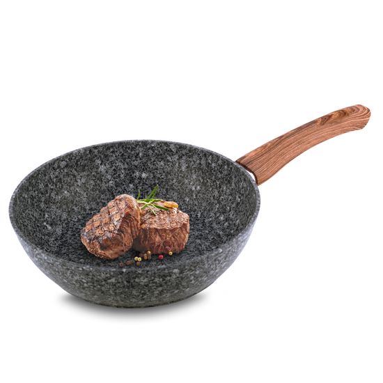 Сковорода глубокая 26 см. из алюминия Kamille KM-4166 с гранитным покрытием