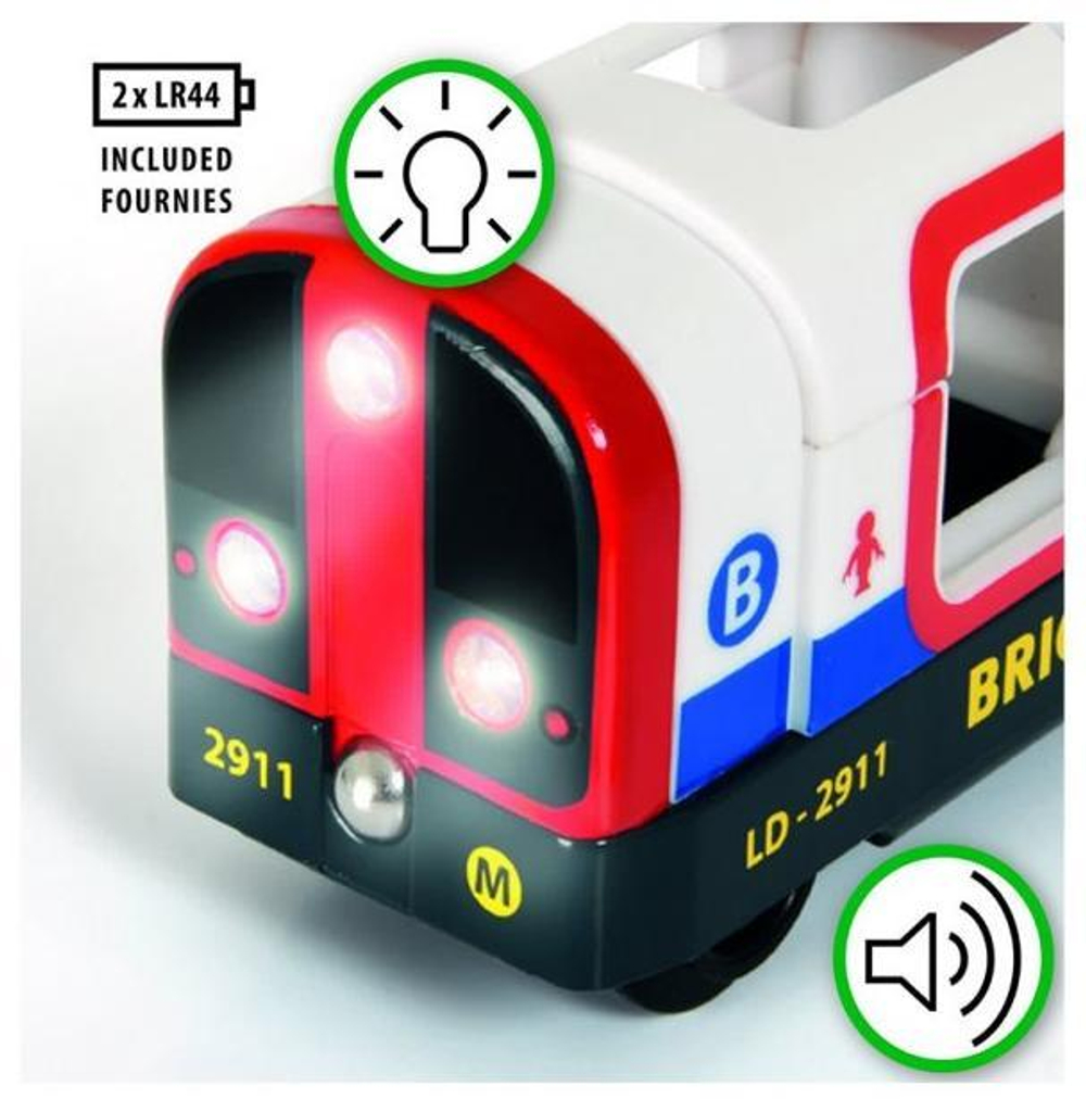 BRIO Поезд “Лондонское Метро” со светом и звуком, 4 элемента