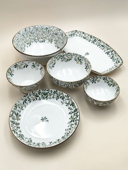 Блюдо овальное 30 см. "Япония" зеленый декор