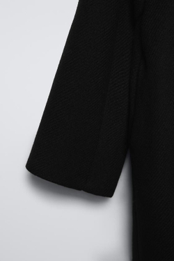 ZARA ПАЛЬТО ИЗ СМЕСОВОЙ ШЕРСТИ, ЧЕРНЫЙ